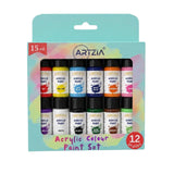 Artzia 12 Colors Kit (180Ml), Acrylic Paint Diy Paint, Non Cracking Art Paint