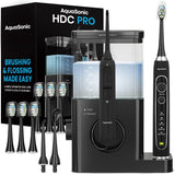 Aquasonic Home Dental Center PRO Brushing & Flossing Made Easy Brush & Floss Power Toothbrush & Water Flosser Whiter Tee