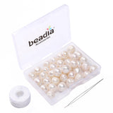 BEADIA Natural Pearl Beads Potato 10-11mm White Freshwater Cultured Loose Gemstone Beads for DIY Jewelry Making 13.8''/Strand HQ