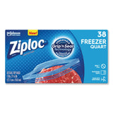 Ziploc 314444 Double Zipper Freezer Bags, 1 qt, 2.7 mil, 6.97Inch x 7.7Inch, Clear, 9/Carton