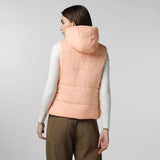 Fyltr Women'S Sleeveless Puffer Jacket With Contrast Full Zipper - Hood With Contrast Lining | Side Pockets | Quilt Pattern | Casual Winterwear For Women,Sun-Kissed Peach,Sun-Kissed Peach,Xl