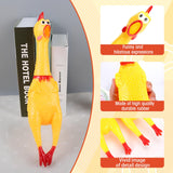 Zddaoole 6 Pcs Large Screaming Chicken Dog Toys,Yellow Rubber Chicken 12 inch,Squeeze Squeaky and Screaming Chicken,Prank Novelt