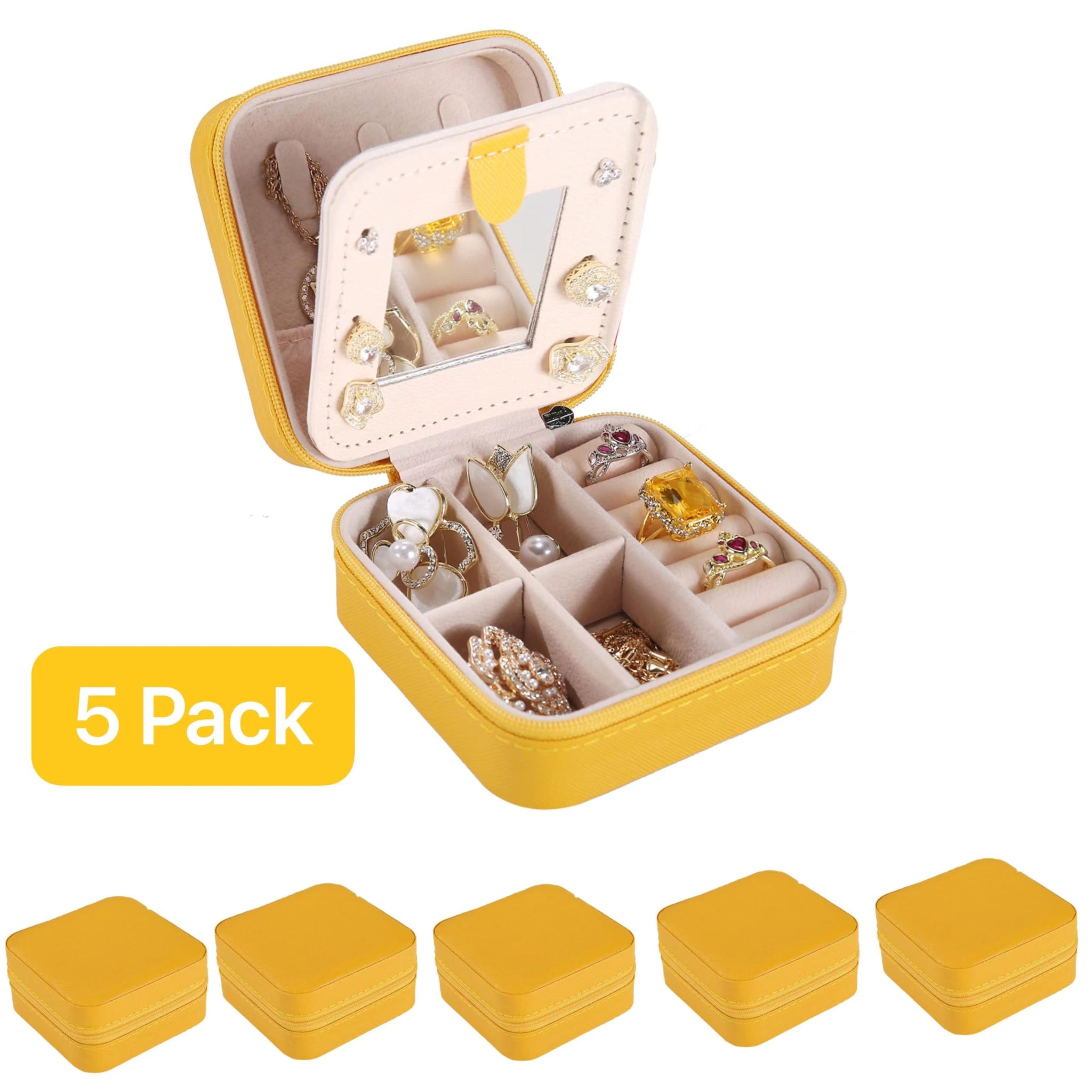 KElofoN Travel jewelry case Travel jewelry box Travel Jewelry Organizer Small Jewelry Organizer Box for Girls Women with Mirror