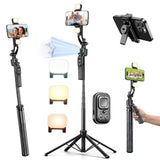 Euoto Auto Face Tracking Selfie Stick Tripod for iPhone with Light 360 Rotation That Follows Your Movement 63 Camera Tripod Stan