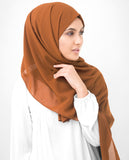 Silk Route Inessence Glazed Ginger Brown Poly Georgette Scarf Women Girls Wrap Large Size Hijab