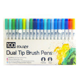 ILSMYSUTRA 100 Pieces Dual Tip Brush Pens Drawing Painting for Lettering Stationery |Crafts | Art Supplies | Drawing & Lettering