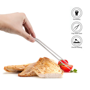 12 8 6 Cooking Tweezers Toogs, 304 Stainless Steel Offset Tweezers with Precision Tip Kitchen Chef Tweezers for Cooking(6