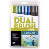Tombow 56169 Dual Brush Pen Art Markers, Landscape, 10Pack. Blendable, Brush and Fine Tip Markers