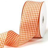 PQZKLDP Orange 1 1/2 inch Plaid Ribbon Roll 1.5inch 20 Yards Checked Polyester Gingham Ribbon Flower Bouquet Wreath Gift Wrappin