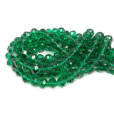 Chengmu 10mm Emerald Green Rondelle Glass Beads for Jewelry Making 200pcs Faceted Briolette Shape Crytal Spacer Beads Assortment