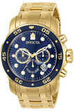 Invicta Mens 0073 Pro Diver Collection Chronograph 18k GoldPlated Watch