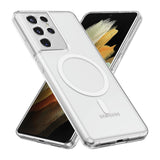 RALEAVO for Samsung Galaxy S21 Ultra Case Clear Magnetic Phone Case [Compatible with MagSafe] Slim Transparent Acrylic Hard Back