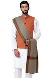 Weavers Villa Men'S Woven Border Woollen Lohi/Shawl, 125Cm X 250Cm