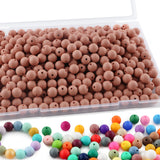 Sunrony 240Pcs 12mm Silicone Beads for Keychain Making, Round Silicone Beads for Pens and Necklace Bracelet Crafts Making(Deep P