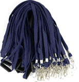 Ollain 25 Pack Breakaway Lanyard with J-Hook Bulk Flat Lanyards for Name tag ID Badges (Midnight Blue, Breakaway 25 Pack)