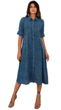 Gosriki Women'S Rayon Printed Hand Block Shirt Dress (Genius-Blue-Dress_M-Gs_Blue_Medium),Blue,,B0BRL417D6