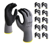 Onmaru Corestar Safety Work Gloves Sandy MicroFoam Nitrile Palm Coated Seamless Nylon Micro-Foam Gloves (10pair Medium)