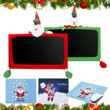 Yaocom 4 Pcs Christmas Computer Monitor Cover and Christmas Mouse Pad Set, Xmas Computer Monitor Decoration Border Cover with Ga