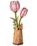 rowood Wooden Flower,3D Puzzles for Adults,Artifical Flower Botanical Collection Building Kit,Mother 's Day/Valentine 's Day Pin