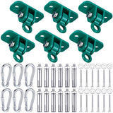 Tandefio 6 Sets of Robust Swing Hangers for Wooden Concrete Set with Swing Hooks Screws Bolts Washers Swingset Accessories for P
