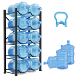 Semoprus 5 Gallon Water Bottle Holder for 10 Bottles, 5 Tiers Heavy-Duty Water Cooler Jug Rack with Reinforcement Frame for Home, Office, Restaurant