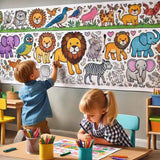 Credex Drawing Colouring Roll sheet for Kids Fun Large poster Graffiti Art 30cms x 350cms 11 Feet Extra Long Paper Kid Coloring