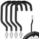 Shimeyao 4 Pcs Machine Thread Bicycle Storage Hook with Nut Heavy Duty Bike Hooks M10 x 1.5 Machine Threading Hook Rubber Coated