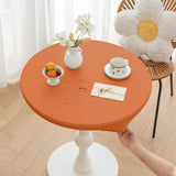 Huierxun Round Fitted PU Tablecloth with High Elastic Edge 47 Inch Dia Waterproof Oil Proof Table Cloth Anti-Scald Stain-Resista