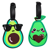 Framendino, 2 Pack Silicone Funny Fruit Avocado Luggage Tag For Women Men Green