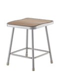 National Public Seating 6318 Steel Stool with 18 Square Hardboard Seat, Grey