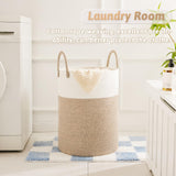 Artfeel Laundry Basket,Woven Cotton Rope Laundry Hamper,60L for Decor Storage of Dirty Clothes,Toys and Blankets in Bathroom,Bab