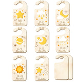 CRASPIRE 10Pcs Wood Baby Wardrobe Dividers Moon Star Sun Nursery Decor from Newborn to 36 Month Hanger Seperaters Baby Closet Or