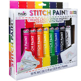 TULIP Stitch Paint, Fabric Paint with the Look of Embriodery, 8 Rainbow Colors in 1.1 fl oz Tubes, Fashion DIY Craft