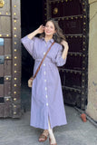 Gosriki Women'S Rayon Viscose Soild Button Shirt Dress (Sinny Purple-Gs_L_Purple_Large),Purple,,B0F7HM5DZ5