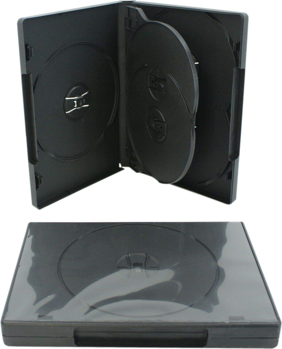 (1) Black Five Quantity DVD Empty Replacement Box with Wrap Around Sleeve #DV5R22BK (22mm) (5DVD)