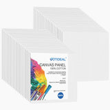 Gotideal Canvas Boards for Painting, 40pcs 12x12 Primed Canvas for Painting, Bulk Painting Canvas for Kids and Adults, White Bla