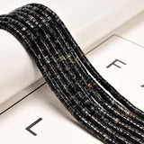 190 Pcs 2x4mm Black Sea Sediment Imperial Jasper Stone Bead Flat Heishi Disc Beads for Bracelets Jewelry Making Crafts