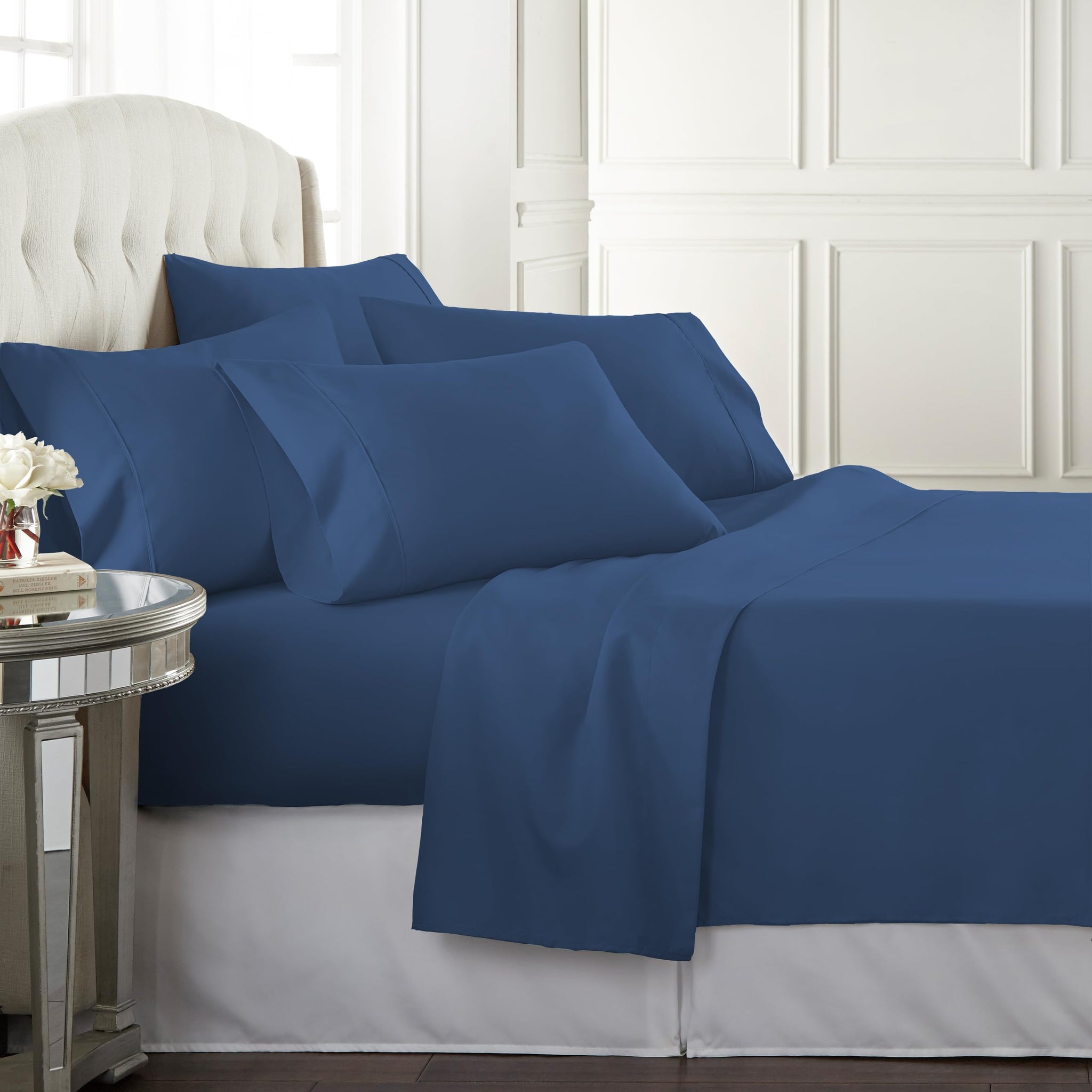 Danjor Linens Queen Sheet Set - 6 Piece Set Including 4 Pillowcases - Deep Pockets - Breathable, Soft Bed Sheets - Wrinkle Free 
