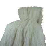 Plutus Brands Mongolian Faux Handmade Throw Pillow, 114 X 120 King, White