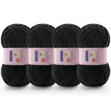 4 Pack Chunky Yarn for Crocheting - Chenille Yarn for Knitting - Bulky Blanket Yarns for Crocheting Blankets Amigurumi Craft Hat