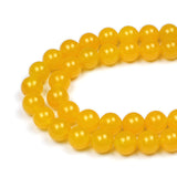 MJDCB 7A Round Natural Yellow Agate Beads Stone Loose Beads for Necklace Bracelet Charms Jewelry Making 15 (4mm)