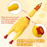 Zddaoole 6 Pcs Large Screaming Chicken Dog Toys,Yellow Rubber Chicken 12 inch,Squeeze Squeaky and Screaming Chicken,Prank Novelt