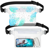F-color Waterproof Fanny Pack - 2 Pack Waterproof Phone Pouch with Waist Strap - Cruise Essentials 2025 Must Haves Waterproof Po