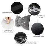 surpassme Rhinestone Car Headrest Neck Pillow for Driving with Bling Bling Crystal Bows Pillow Car Accessories for Women