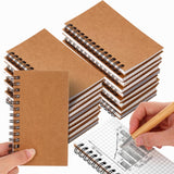 Jutom 24 Pcs Small Kraft Graph Paper Notebook Mini Kraft Sketchbook