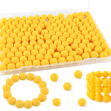 Kovict 200pcs Silicone Beads, 12mm Silicone Beads for Keychain Making, Pens Bracelet Necklace DIY Crafts(Yellow)