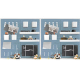 RIVTUN Wall-Mounted Pegboard Kit, 50.4 x 25.2 Organizer Panel - Large, Cost-Effective & Nail-Free Installation Blue