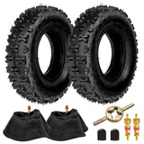 FVRITO 4.10-6 4.10/3.50-6 Tire and Inner Tube with TR87 Bent Valve Stem for Lawn Mower Snow Blower Wheelbarrow Lawn Tractor Roto
