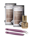 KC Republic Lash Eyebrow Extensions Kit with 2 Tray of Mink False Eyebrows in Brown, Comes on Mixed Length Trays 5-8 mm Mix, Eye