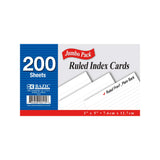 BAZIC 200 Ct. 3 X 5 Ruled White Index Card (515)